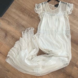 Needle & Thread Chiffon Lace Maxi Dress White